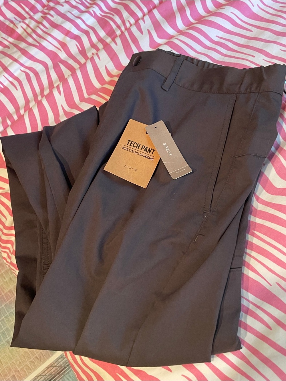NWT Men's J.Crew Dark Grey 484 Slim Tech Pant